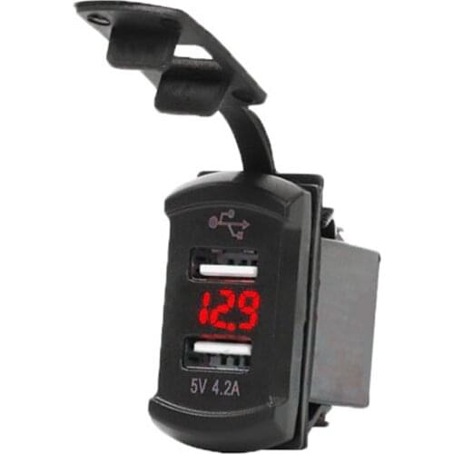 SOONHUA Dual USB Car Charger Adapter Digital Display Cigarette Socket USB Chargers Electric Accessories 2019