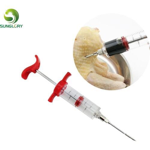 Spice BBQ Meat Syringe Marinade Injector Poultry Turkey Chicken Flavor Cooking Syringe Sauce Meat Injectors Kitchen Tools Gadget