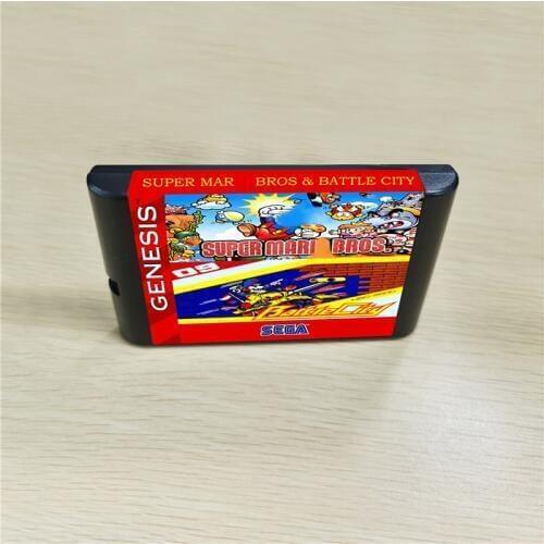 Super Marioed Bros. & Battle City - 16 bit MD Games Cartridge For MegaDrive Genesis console