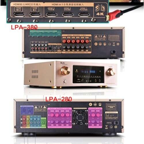 750W High Power 5.1 Power Amplifier Home Theater DTS HD Decoding Home Subwoofer HiFi Fever Bluetooth Amplifier Fiber Coaxial