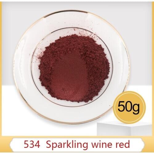 Wine Red Pearl Powder Pigment Mineral Mica Powder Dye Colorant for Soap Automotive Art Crafts 50g Type 534