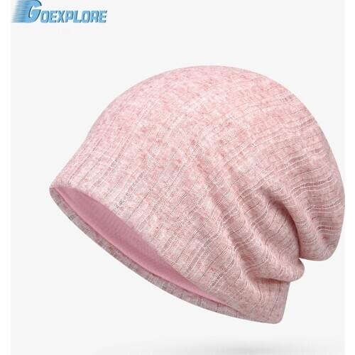 Goexplore Spring Women Knitted Cap Winter Casual Beanies for Men Solid Hip-hop Slouch Skullies Bonnet Unisex Cap Hat