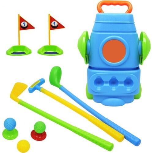 1 Set Child Golf Sports Game Mini Plastic Golf Toy Kids Children Professional Home Outdoor Indoor Small Golf Training Club Party