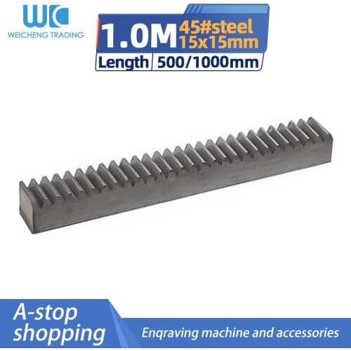 1pc High precision spur gear rack and pinion module 1 size 15*15 length 500/1000mm for cnc cutting machine