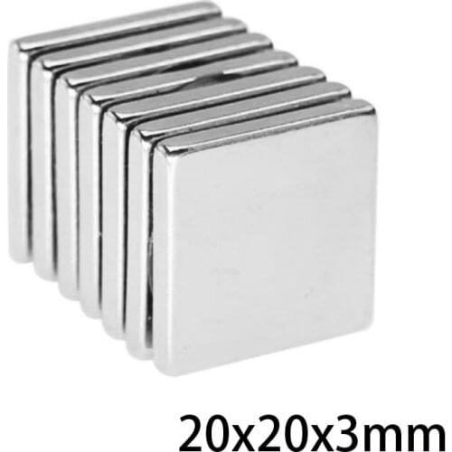 2~100pcs 20x20x3 mm Quadrate Permanent Magnets Thickness 3 Neodymium Magnet N35 20x20x3mm Strong Magnetic Magnets 20*20*3 mm