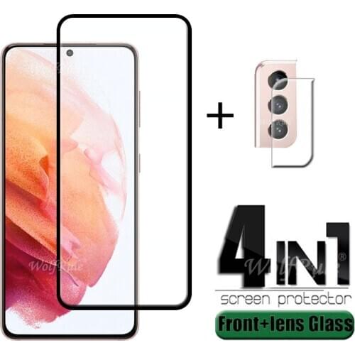 4-in-1 For Samsung Galaxy S21 Glass For Samsung S21 Tempered Glass Full Screen Protector For Samsung S20 FE S21 Plus Lens Glass