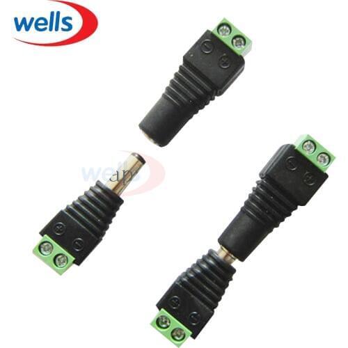 5 pairs DC Connector Male Female Plug 5.5mm For 3528 5050 single color LED Strip Light CCTV Camera LED DC Power Adapte