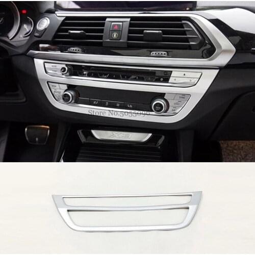 ABS Chrome For BMW X3 G01 2018 2019 Car air conditioner Switch panel Decoration Cover Trim Sticker Car Styling accessories 1pcs