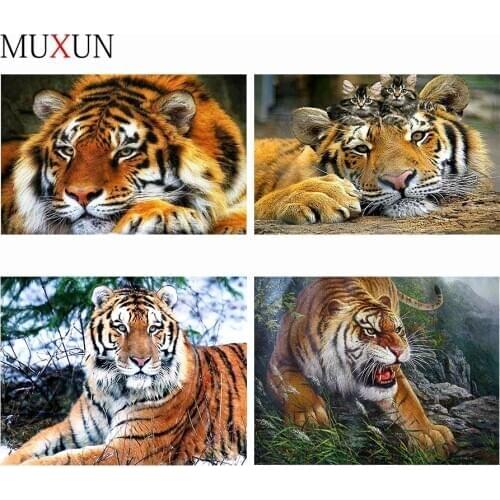 Diamond Painting Tiger Cross Stitch Daimond Painting Mosaic Diy Diamond Embroidery Decoration Home Patterns Rhinestones Arts R07