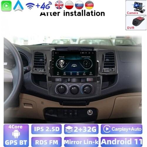 1024*600P Android 9.0 2G 32G Auto GPS Radio For Toyota Fortuner Hilux 2007 2012 2014 2015 Multimedia BT IPS Screen carplay WiFi