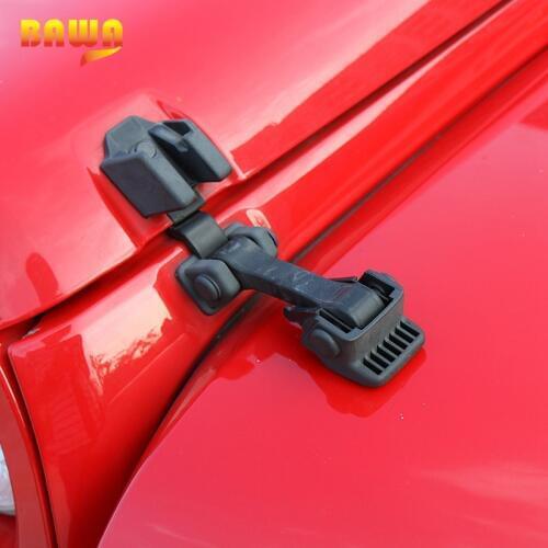 BAWA Engine Bonnets Hood Latch for Jeep Wrangler 2007-2017 ABS Original Black Hood Lock For Jeep Wrangler Car Hood Locks