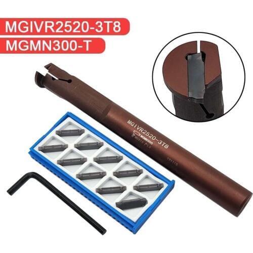 CNC cutter bar inner hole slot cutter bar lathe cutting MGIVR2520-3T8 + MGMN300 3mm width CNC blade