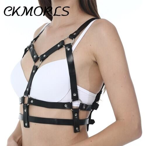 CKMORLS Leather Harness Body Bondage Garters Belt Goth Female Erotic Strapon Underwear Strap Waist Suspender Women Sexy Lingerie
