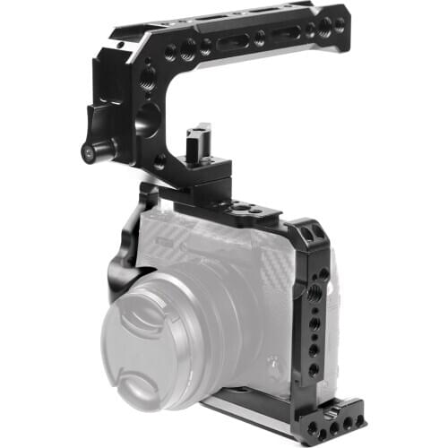 BGNing Aluminum DSLR Camera Cage Frame Top Handle Grip Mount Kit for Fujifilm XT20 for FUJI XT30 Stabilizer with Cold Shoe 3/8"