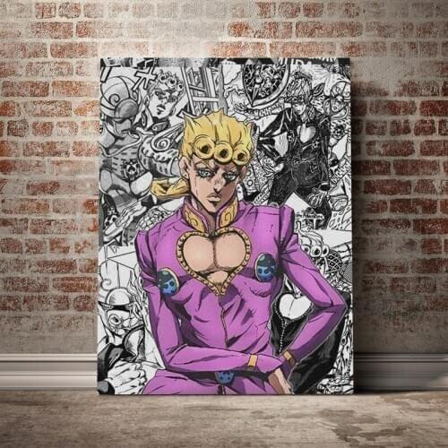 Home Decor Wall Art Giorno Giovanna Canvas Jojo S Bizarre Painting Print Anime Role Posters Modular Picture Cuadros For Bedroom