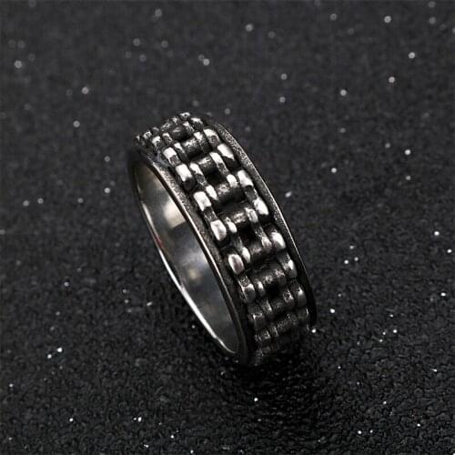 European and American Personality Retro Motorcycle Accessories Stainless Steel Mens Chain Ring New Jewelry