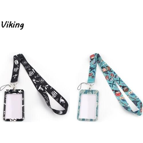 G1419 Cartoon Lanyard For keys Phone Neck Straps With Keyring Magical School Lanyard With Card Holder Cover Case For Credit Card