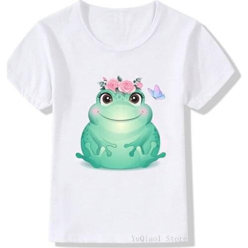 Kawaii Animals Flog/Cat/Bird/Monkey/Sloth/Sheep/Whale/Zebra/Rabbit/Dinosaur/Snails With Flower Cute Girls Clothes Summer T Shirt