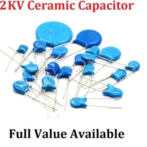 20PCS 2KV 151 ceramic capacitor 2KV151 15PF 150/100PF 101/120PF 121/220PF 221/330PF 331/22PF 220/ 2000V capacitance high voltage