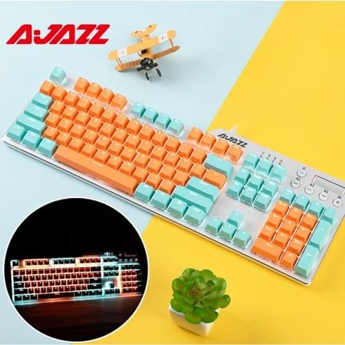 Ajazz AK35I Mechanical Gaming Keyboard Backlight USB 104 Keys Silver/Blue/Brown/Red Switch Ergonomic Keyboard for Tablet Desktop