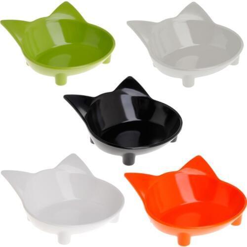 Pet Bowl Feeder Non Slip Dog Cat Puppy Kitten Dishes Utensils Drink Feeding Water Cat Shaped Cute Environmental Supplies