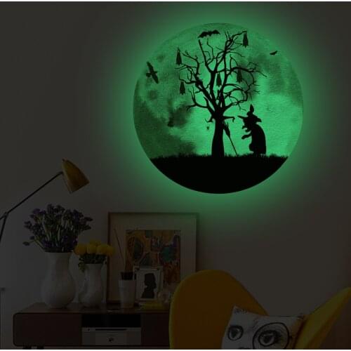 Creative Luminous Wall Stickers Glow In The Dark Castle Bat Wallsticker Party Decor Room Scary Mural Halloween Decoration
