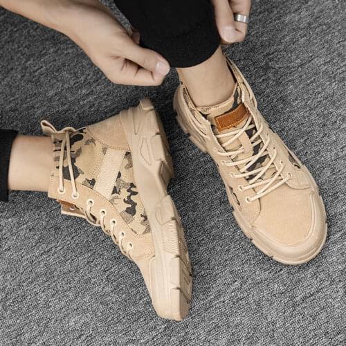 Camouflage Man Waterproof Top Selling Mens Boot Rubber Linen Summer Sneakers For Men Nice Safety Shoes Man Multi-Colored Tennis