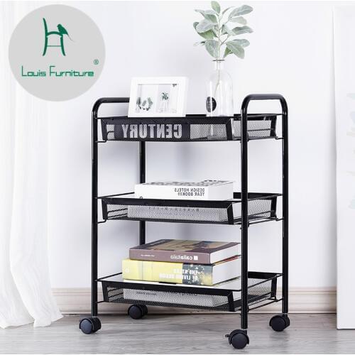 Louis Fashion Cart Kitchen Rack Bathroom Living Room Multi-storey Storage Rack Movable Belt Beauty Salon