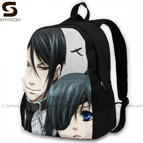 Kuroshitsuji Backpacks Elementary School Tourist Breathable Backpack Kawaii Polyester Bags