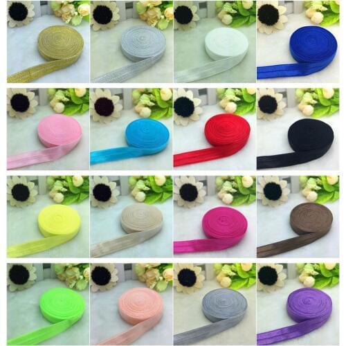 15mm(5/8'') for hair tie making foe band fold over elastic ribbon 5 yard/lot handmade webbing solid color AC2354