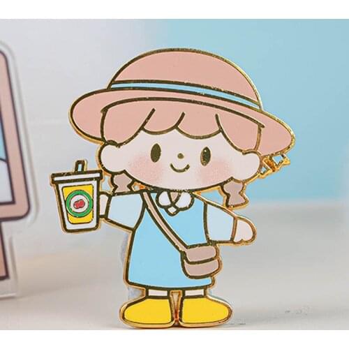 King Zhuo Metal Badge Blind Box Summer Tour Surprise Random Toys Cute Cartoon Kawaii Girl Decoration
