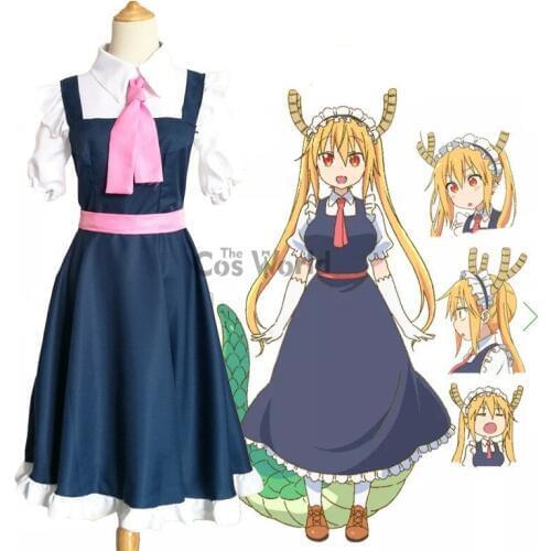 Miss Kobayashis Dragon Maid Tooru Dress Uniform Anime Outfit Cosplay Costumes