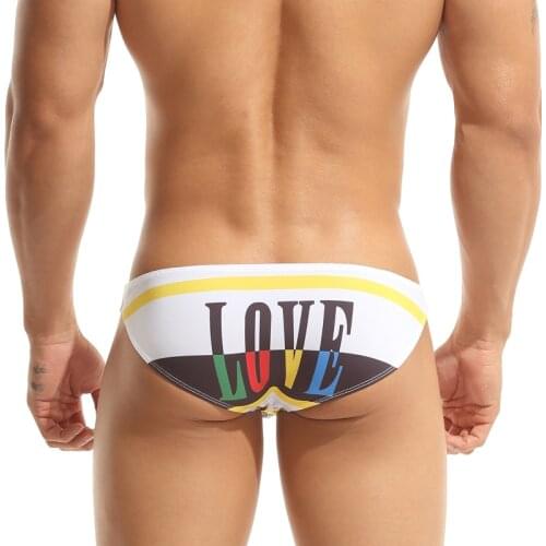 Sexy LOVE Printed Seobean Underwear Men Briefs Low Waist Quick Dry Underpants Gay Mens Underware Mens Panties Lingerie Slips