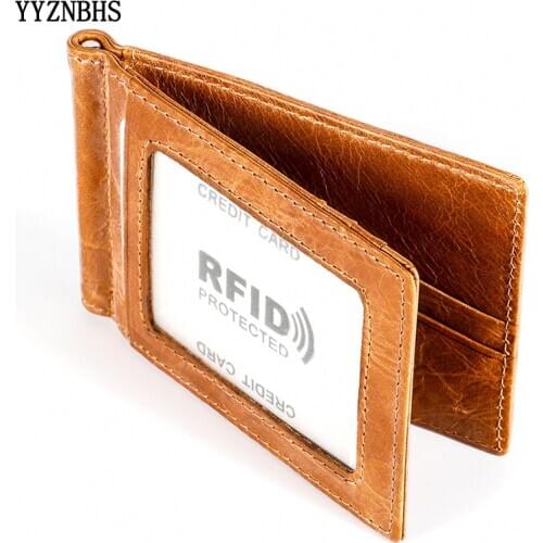 Genuine Leather Men Wallet Casual Multi-card Position Credit Card Holder Ultra Thin Coin Purse For Men Portable Bifold Money Bag