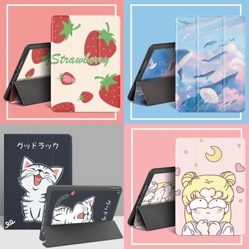 For iPad Pro 11 2020 Soft Case Smart Sleep Wake Leather Trifold Stand Cover For iPad Pro 10.5 Air 4 10.9 Case with Pencil Holder