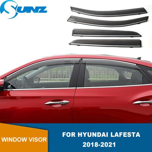 Exterior Visor For Hyundai LaFesta La Festa 2018 2019 2020 2021 Outer Trim Chrome Weathershields Sun Rain Guards Window Visor