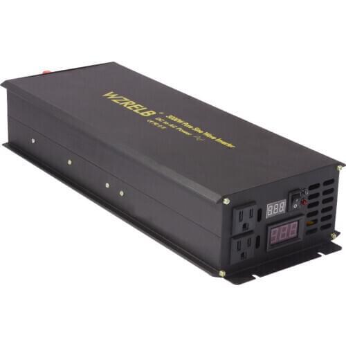 WZRELB 3000W 24V to 220V Pure Sine Wave Inverter Battery Voltage Converter 12V/48V DC to 110/120V/240V AC Remote Control