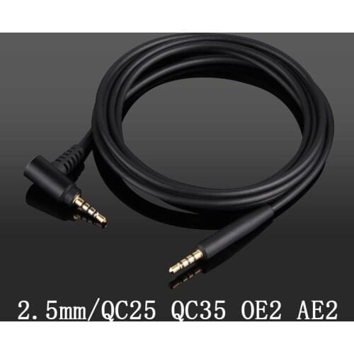 OCC 99.999% single crystal copper silver-plated cable For Bose QC25 QC35 AE2 OE2 Earphone upgrade cable4.4/2.5mm balance cable