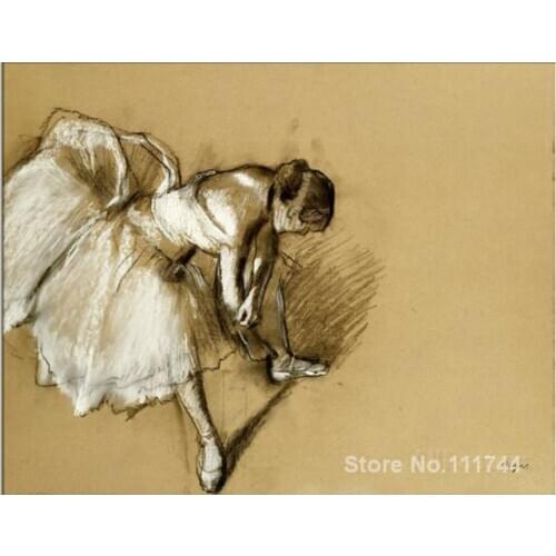 Online art gallery Dancer Adjusting Her Shoe circa Edgar Degas oil paintings Canvas Hand painted High quality