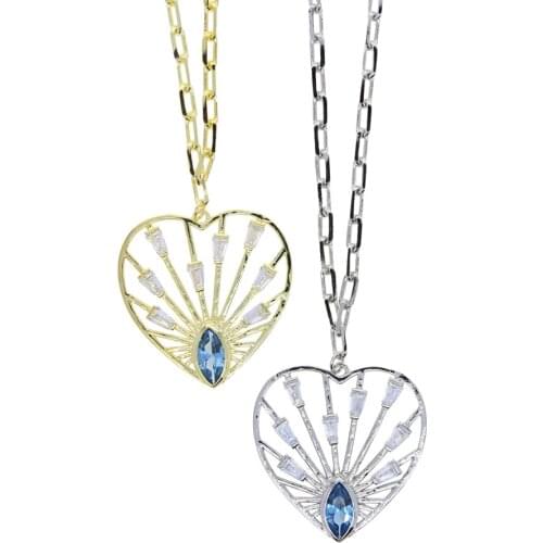 High Quality Delicate Hollow Out Cz Love Heart Pendant Necklace Gold Silver Color Romantic Valentine Gift For Women Jewelry Gift