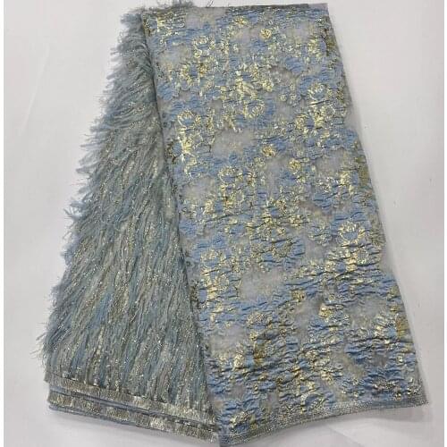Brocade Lace Fabric 2021 High Quality Embroidery Brocade Lace French Tulle Lace Fabric For Nigeria Party Dress D4549
