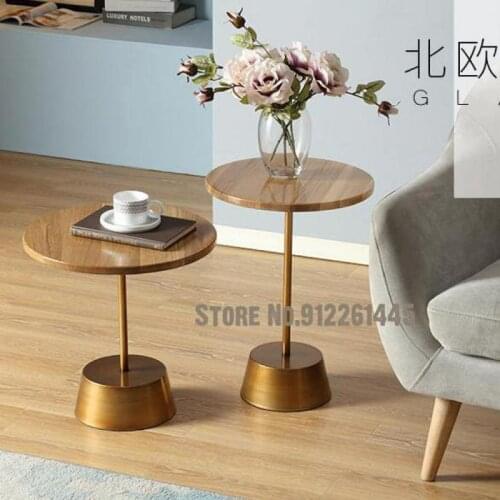 Solid Wood Simple Mini Round Table Walnut Corner Table The Side Table Next To The Sofa In The Living Room Is A Few Log Color Tab