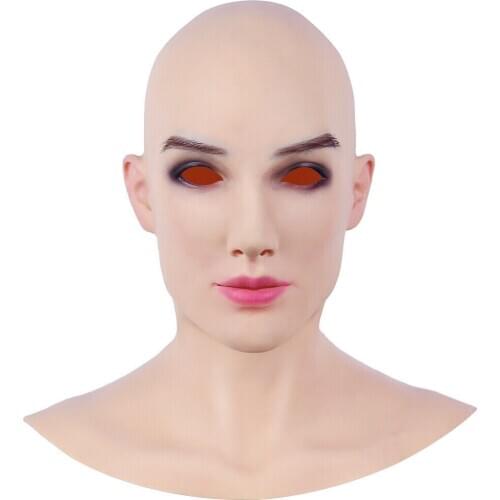 Silicone Mask Female Silicone Dress Up Headdress Halloween Funny Decoration for Men and Women Dress Up Realistic Headdress