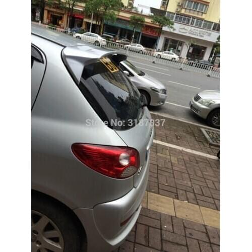 For Peugeot 206 207 Spoiler 2008-2011 ABS Plastic Rear Roof Spoiler Wing Trunk Lip Boot Cover Car Styling