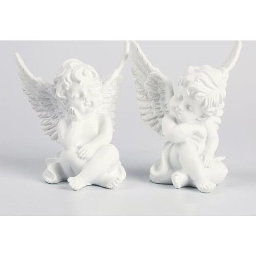 Home Decoration Ornamental European Roman Pillar White Angel Figurine Home Decoration Statues Office Desk Ornaments for Decor