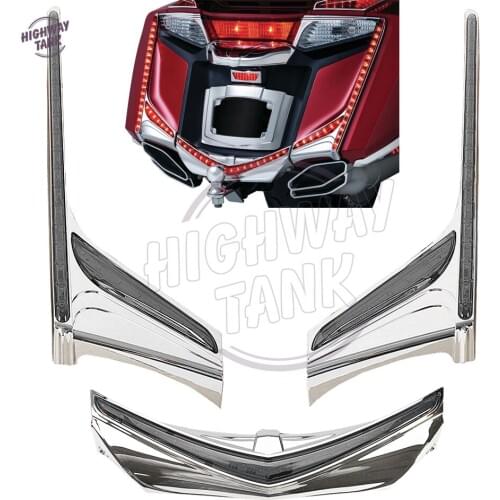Smoke LED Motorcycle Rear Light Vertical Strip Moto Fender Brake Tail Light Signal case for Honda GL1800 F6B 2012-2016 13 14 15