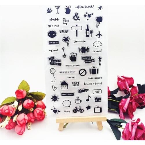 11*20CM Hot selling Small icon transparent clear stamp / silicone seal roller stamp DIY scrapbook album / card production