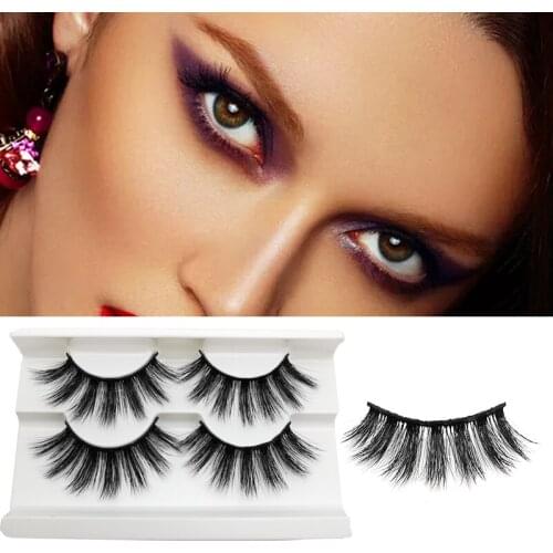 2 Pairs False Eyelasehs 3D Faux Mink Lashes Wholesale Soft Thick Natural Lashes Makeup Fake Eyelashes