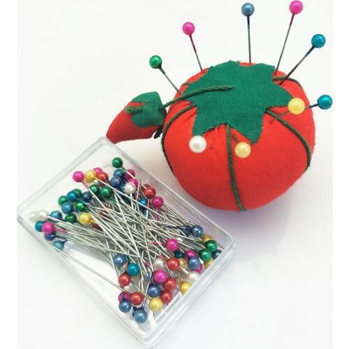 200 pcs color Round Pearl Head Dressmaking Pins Weddings Corsage Florists Sewing Pin with box accessories tools DIY BB5542