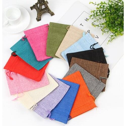 20 pcs/lot Draw Fabric Lineon String Bag Oranganza Bag for Women Shopping Jute Bag Jewelry Pounch Customize Logo